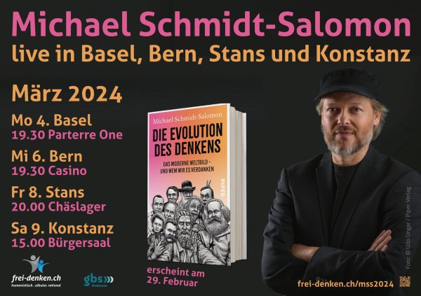 Postkarte Lesetour 2024 mit Michael Schmidt-Salomon